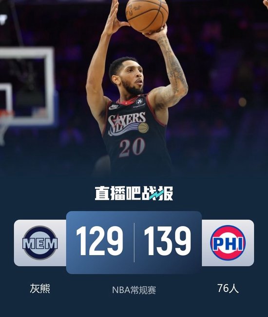 76人4人20+击退灰熊 佩恩生涯新高32分加10助 乌布雷31+12