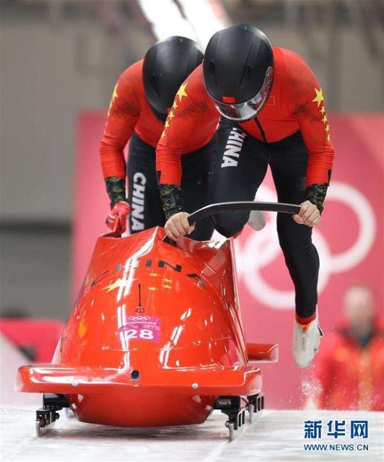  中国雪车队在2018年韩国平昌冬奥会 图源：新华社