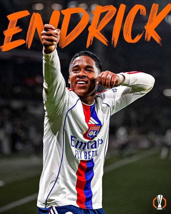 欧联首秀即破门！19岁恩德里克远射造门将脱手，帮助球队幸运绝平