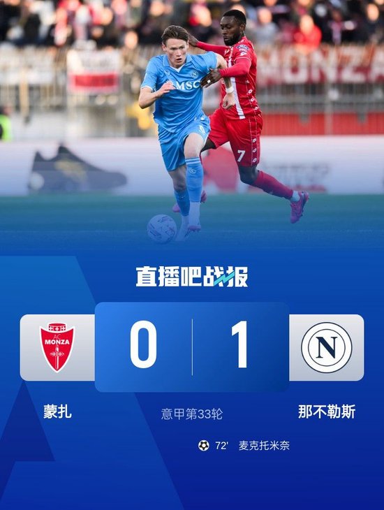 意甲-那不勒斯1-0蒙扎7轮不败 麦克托米奈头球制胜