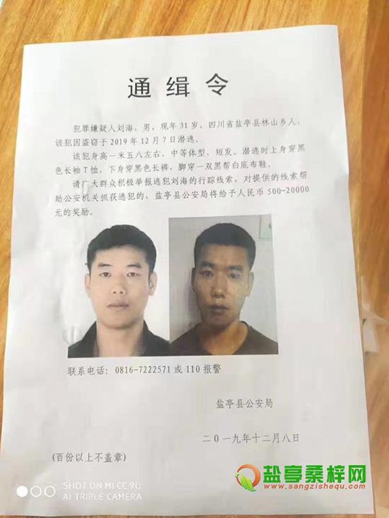 鹽亭縣公安局發(fā)布的通緝令 鹽亭桑梓網(wǎng) 圖