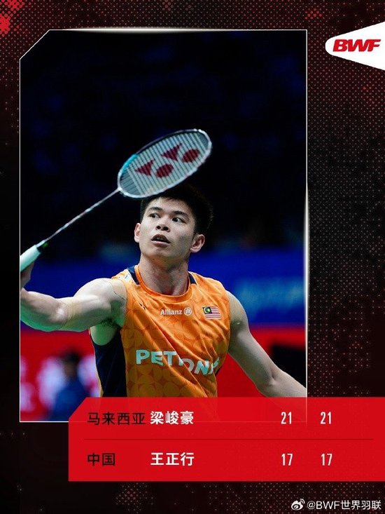 马来西亚羽毛球公开赛首轮：王正行0-2不敌梁峻豪，无缘晋级