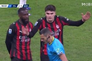 意甲-米兰1-1热那亚落后榜首3分 莱奥补时绝平普利西奇进球被吹