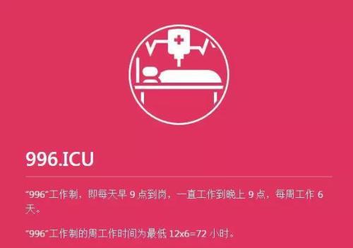 程序员在GitHub代码托管平台上发起“996.ICU”项目,担心996工作制下迟早要生病进 ICU (重症监护室)了。来自“996.ICU”项目截图。