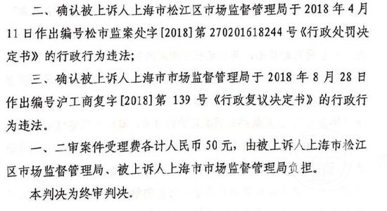 ▲法院认定，两级市场监督管理部门出具处罚决定行政行为违法。 摄影/上游新闻记者 时婷婷