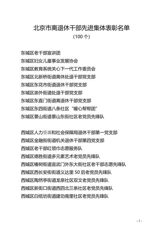 退休不褪色 200人获"北京市离退休干部先进个人