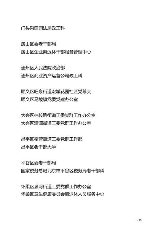 退休不褪色 200人获"北京市离退休干部先进个人