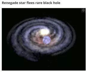 ▲“叛逃”恒星逃离罕见黑洞(美国趣味科学网站)