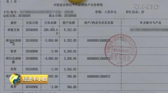 刘大爷建设银行账户交易明细