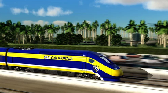 加州高铁概念图（可能现在只剩概念图了……）图片来自洛杉矶时报