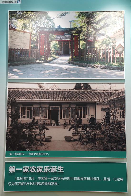 △1986年10月，中国第一家农家乐在四川诞生。这是第一代农家乐——徐家大院新旧对比图。