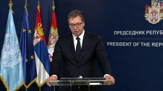 塞尔维亚总统武契奇联大讲话视频截图