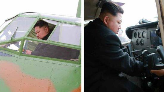 伊尔62:金正恩出行除绿皮火车还有啥:苏制伊尔62百万奔驰 金正恩在操作朝鲜空军双翼机。 图片来源:朝鲜《劳动新闻》