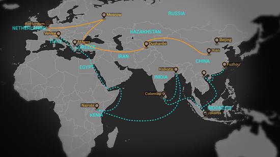 世界银行官网给出的“一带一路”地图 