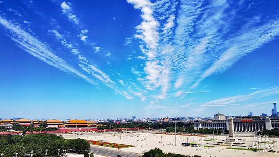 △8月24日的北京呈现“水晶天”。