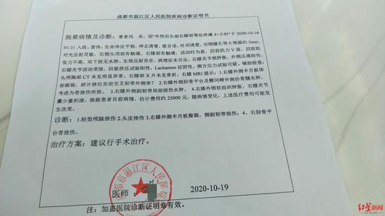 冯某东的疾病诊断证明书.