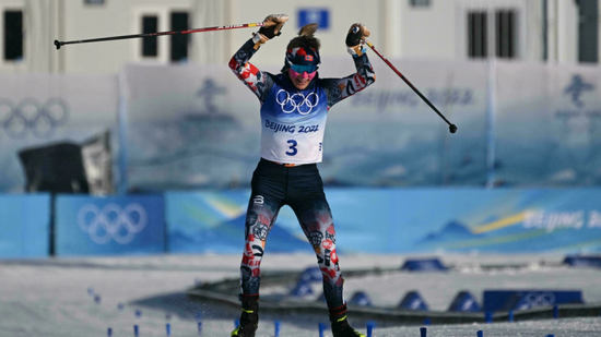 ▲挪威选手约海于格夺得本届冬奥会首金