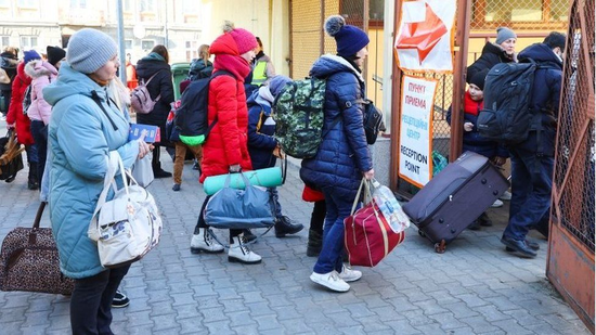 乌克兰难民。图源：BBC