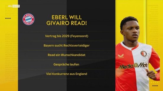 德天空：拜仁明夏前中后场都可能引援，已接触费耶诺德右后卫雷德