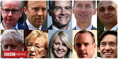  （竞选新首相10位保守党候选人 图片来源：“BBC政治”推特）