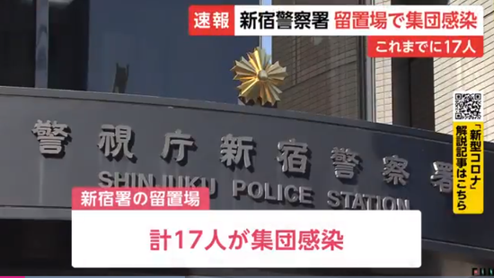 日本一警署发生集体感染 17名拘留人员确诊