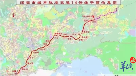 深圳地铁14号线线路图