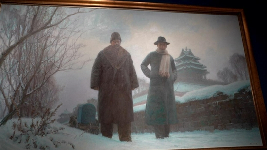南湖革命纪念馆油画《南陈北李》。