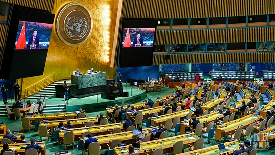 △习近平主席以视频方式出席第76届联合国大会一般性辩论并发表讲话。