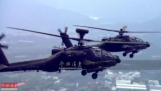  ▲台军AH-64E双机编队飞行
