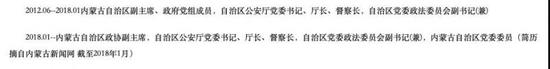 内蒙古杀人案:周日打虎:被查前有下属 前任曾持杀人(图) △ 马明部分简历