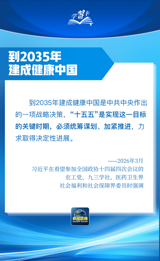 学习卡丨到2035年建成健康中国，总书记划重点