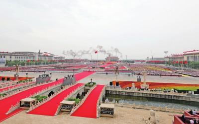 庆祝中国共产党成立100周年大会现场。李 舸摄/光明图片