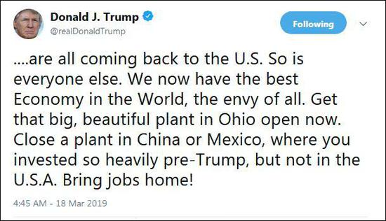 其实在前一天(17日),特朗普已经发了3条推特让通用开门了。