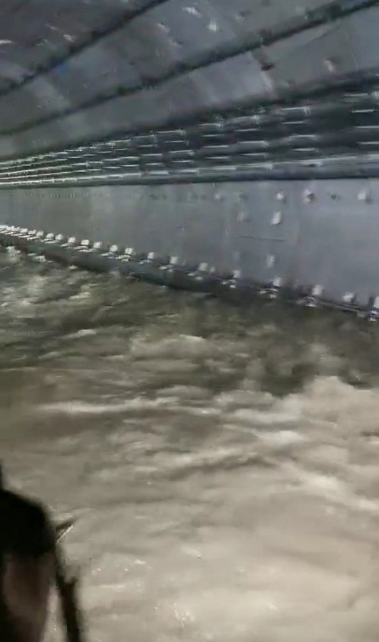 The subway tunnel turned into a rushing river.Photo courtesy of the interviewee