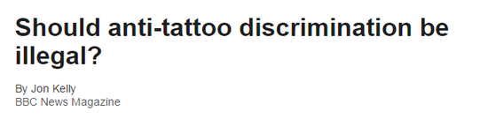  图 via BBC；歧视有纹身的人是否该认定为违法？
