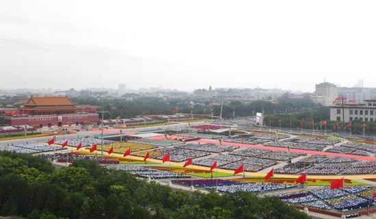 7月1日上午，庆祝中国共产党成立100周年大会在北京天安门广场隆重举行。新华社记者 任超 摄