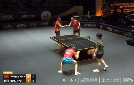 WTT中国大满贯女双1/8决赛，王晓彤/徐奕3-1韩国组合，晋级八强