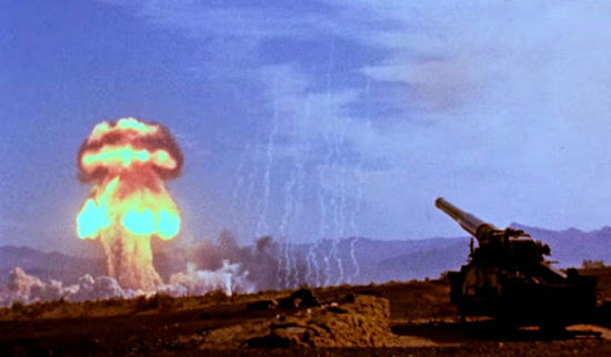 冷战期间，美国研发了多种战术核武器，图为原子炮。