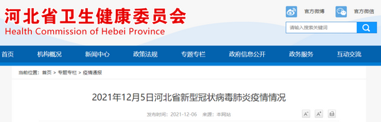 河北12月5日新增新冠肺炎确诊病例1例 由满洲里来石家庄市务工人员