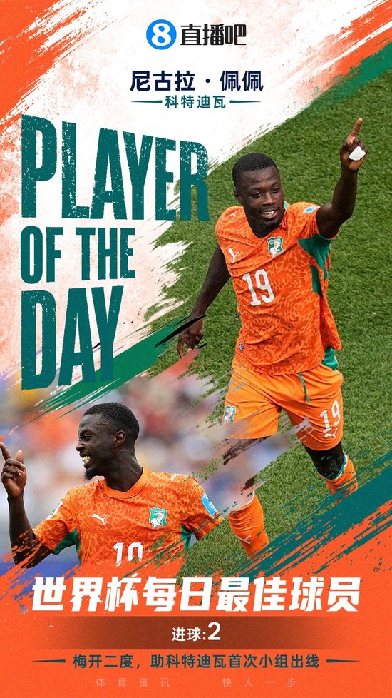 媒体评世界杯15日MVP：尼古拉·佩佩当选!双响助科特迪瓦首次出线