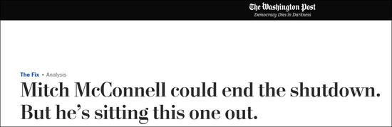 《华盛顿邮报》：麦康奈尔能终结关门，但他只是袖手旁观