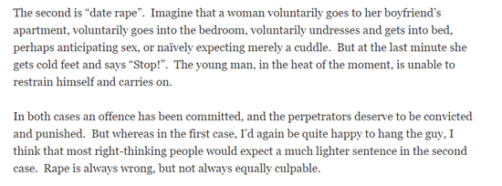 （图为英国卫报在2014年时曝光的该政客关于强奸案的荒诞言论）