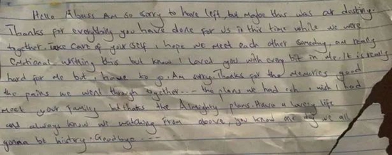  ·貝特麗絲寫給丈夫的絕筆信。