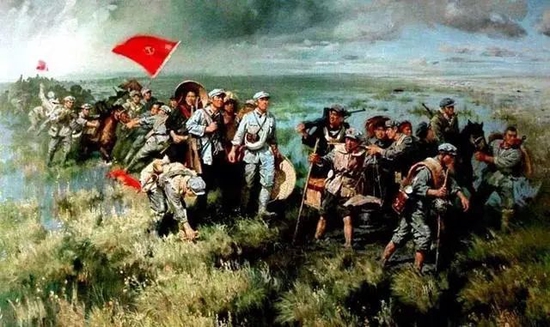 油画《红军过草地》 （图源：网络）