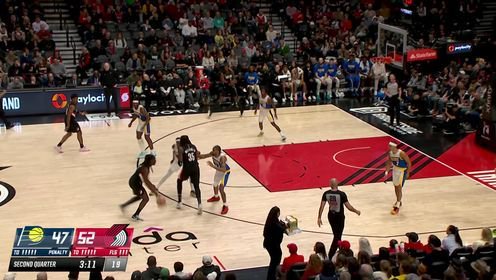 开拓者大胜送步行者9连败 杨瀚森4分钟5分+暴扣 亨德森28+6