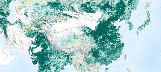 美国国家航空航天局地球观测站图片显示地球正在变绿，其中中国在环境保护方面的努力功不可没。