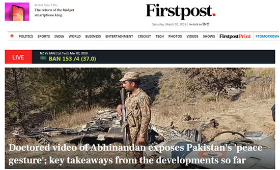 （《第一邮报》：被篡改的阿比纳丹的视频暴露了巴基斯坦的和平姿态）