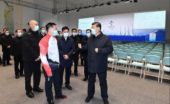 △1月4日，习近平总书记在北京考察冬奥会筹办备赛工作。