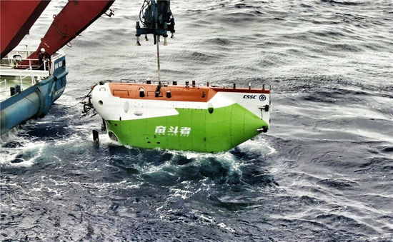 这是“奋斗者”号全海深载人潜水器（资料照片）。新华社发（杨宁军 摄）