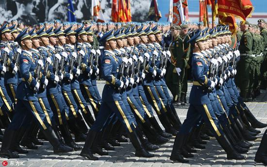 天安门广场阅兵正步行进距离96米